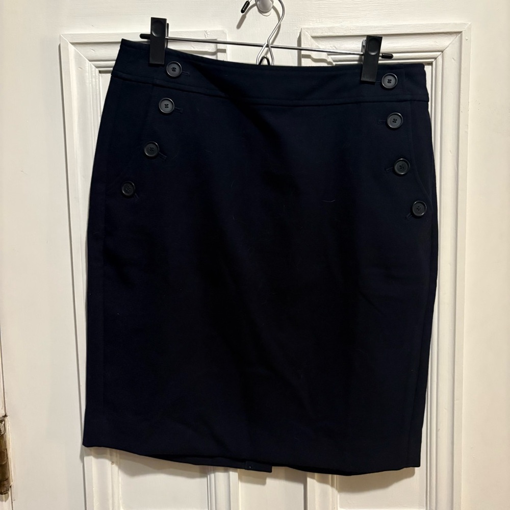 LOFT Navy Sailor Style Pencil Skirt Size 8